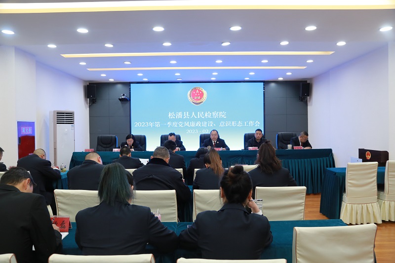 松潘县人民检察院组织召开第一季度党风廉政、意识形态工作会议